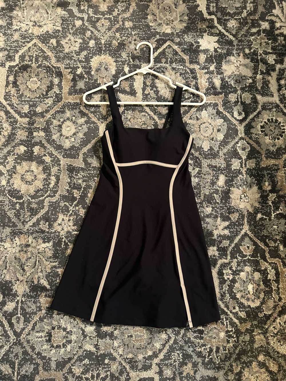 Abercrombie & Fitch Black Mini Dress with Cream Trim YPB sculptLUX